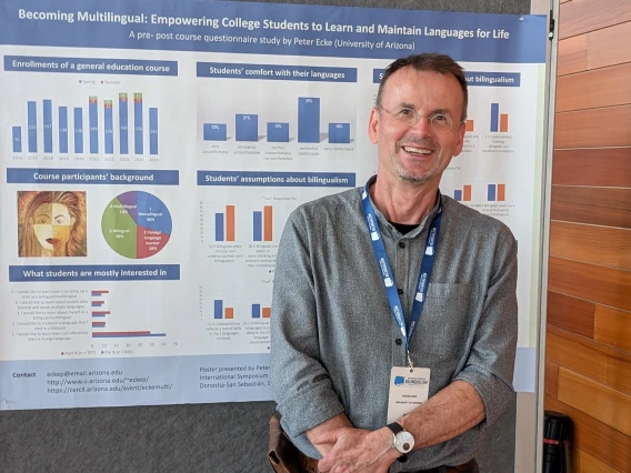 Peter Ecke presenting poster at ISB in Donostia-San Sebastián 2025